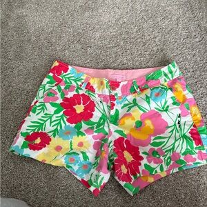 Lilly Pulitzer Pink and Green Floral Shorts